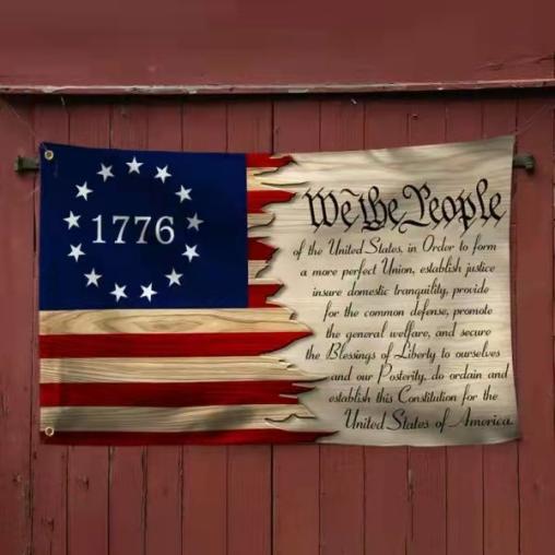 2nd Amendment Flag Betsy Ross 1776 We The People 3x5 USA Flag - Black & Red Rough Tex® 100D, Made By Tradewinds Betsy Ross Flag - Foto 5