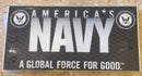 AMERICA'S NAVY GLOBAL FORCE FOR GOOD OFFICIAL BUMPER STICKER PACK OF 50 BUMPER STICKERS MADE IN USA WHOLESALE BY THE PACK OF 50!
