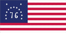 Bennington 76 American 1776 Flag Bumper Sticker