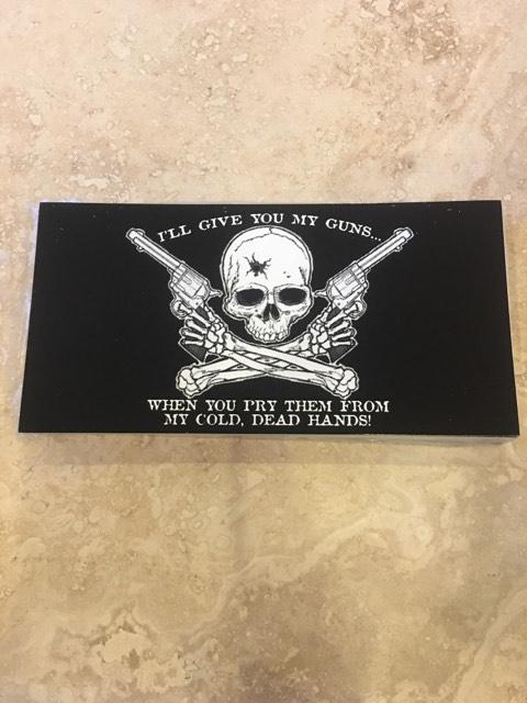 GUNS PRY FROM MY COLD DEAD HANDS OFFICIAL BUMPER STICKER PACK OF 50 BUMPER STICKERS MADE IN USA WHOLESALE BY THE PACK OF 50!