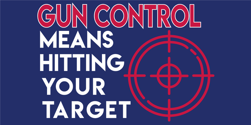 GUN CONTROL IS HITTING YOUR TARGET BUMPER STICKER PACK OF 50 WHOLESALE FULL COLOR