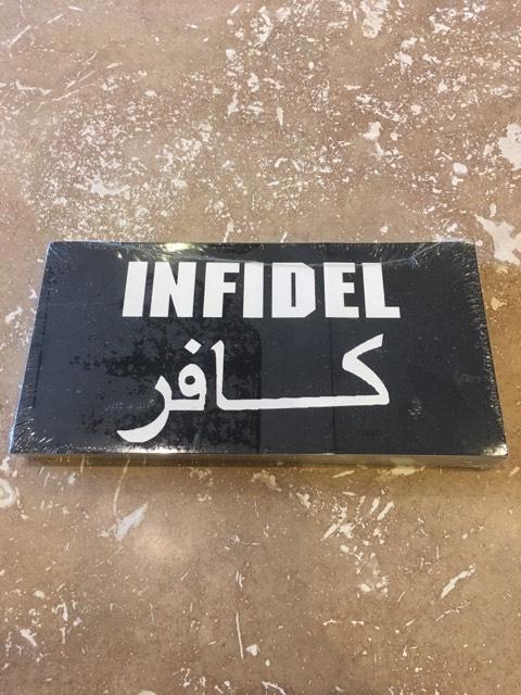 INFIDEL BLACK TACTICAL WAR ON TERROR OFFICIAL BUMPER STICKER PACK OF 50 BUMPER STICKERS MADE IN USA WHOLESALE BY THE PACK OF 50!