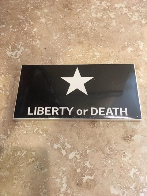 LIBERTY OR DEATH LONE STAR BLACK TACTICAL OFFICIAL BUMPER STICKER PACK OF 50 BUMPER STICKERS MADE IN USA WHOLESALE BY THE PACK OF 50!