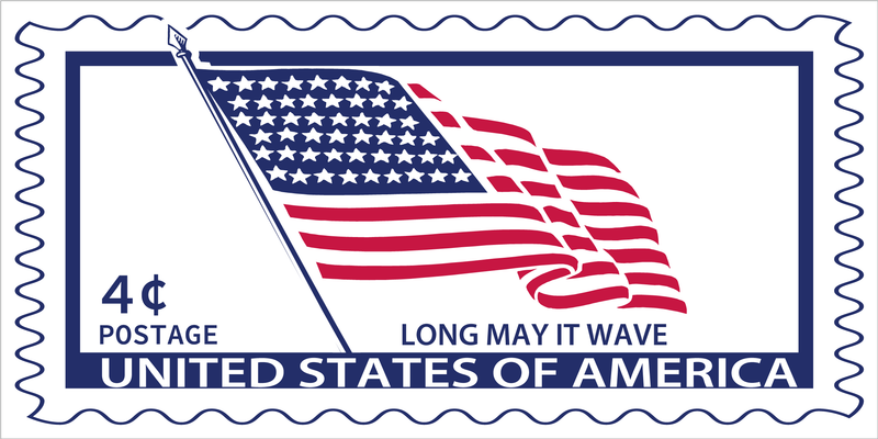 Long May It Wave USA American Flag Postage Stamp Official Bumper Sticker Made In USA