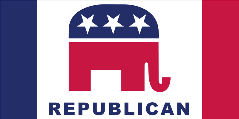 REPUBLICAN PARTY FLAG OFFICIAL BUMPER STICKER PACK OF 50 WHOLESALE FULL COLOR