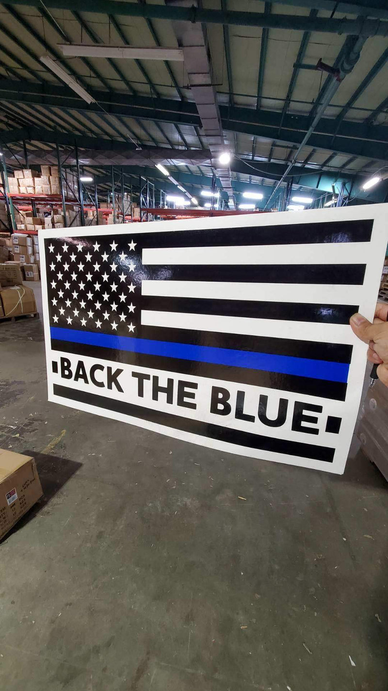 POLICE BACK THE BLUE DOUBLE SIDED YARD SIGN 14.5"X 23"