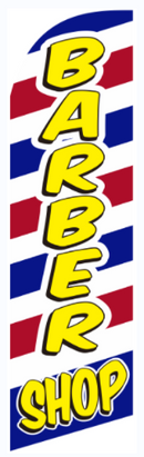 Barber Shop Stripes 11.5'x2.5' Swooper Flag Rough Tex® Knit Feather