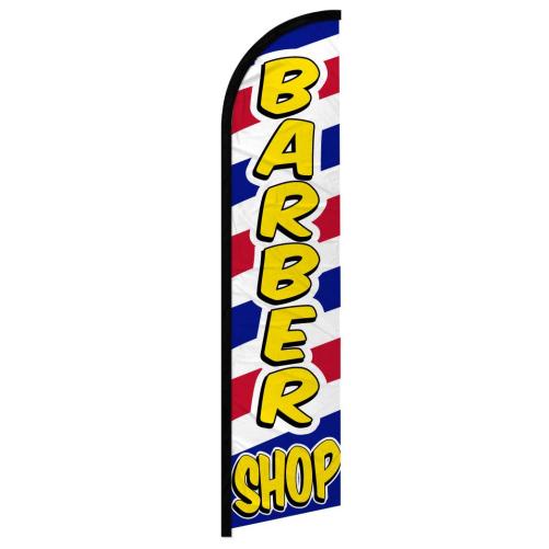 Barber Shop Yellow 11.5'x2.5' Swooper Flag Rough Tex® Knit Feather
