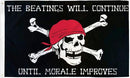 The Beatings Will Continue Until Morale Improves 3'X5' Flag ROUGH TEX® 100D