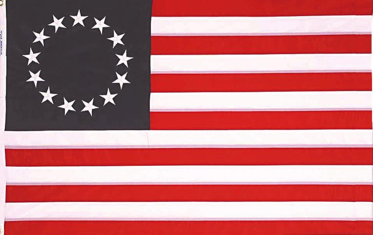Betsy Ross Flag American Original 13 Stars 100% Nylon 12x18 inches Rough Tex ® 150D-210D Dyed Waterproof UV Protected Brass Grommets