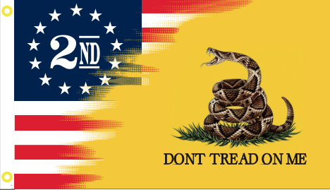 Betsy Ross 2nd Amendment Gadsden 3'X5' Flag ROUGH TEX® 100D