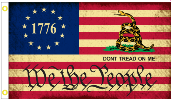 Betsy Ross 1776 We The People Gadsden 3'X5' Flag ROUGH TEX® 100D