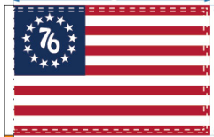 Betsy Ross 76 12"x18" Stick Flag ROUGH TEX® 100D 30" Wooden Stick