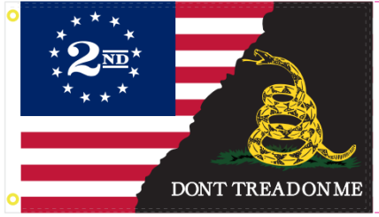 Betsy Ross 2nd Amendment Black Gadsden 2'x3' Flag ROUGH TEX® 100D