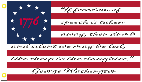 Betsy Ross Freedom George Washington 3'X5' Flag ROUGH TEX® 100D