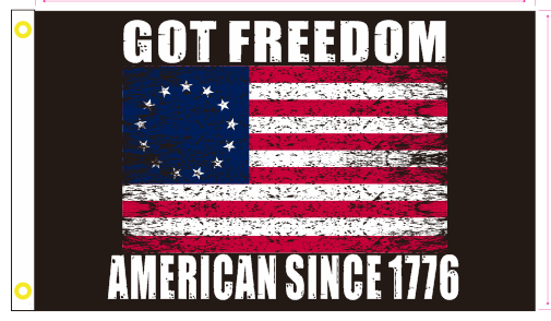Betsy Ross Got Freedom American Since 1776 3'X5' Flag ROUGH TEX® 100D