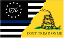 Betsy Ross 1776 Police Gadsden 3'X5' Flag ROUGH TEX® 100D