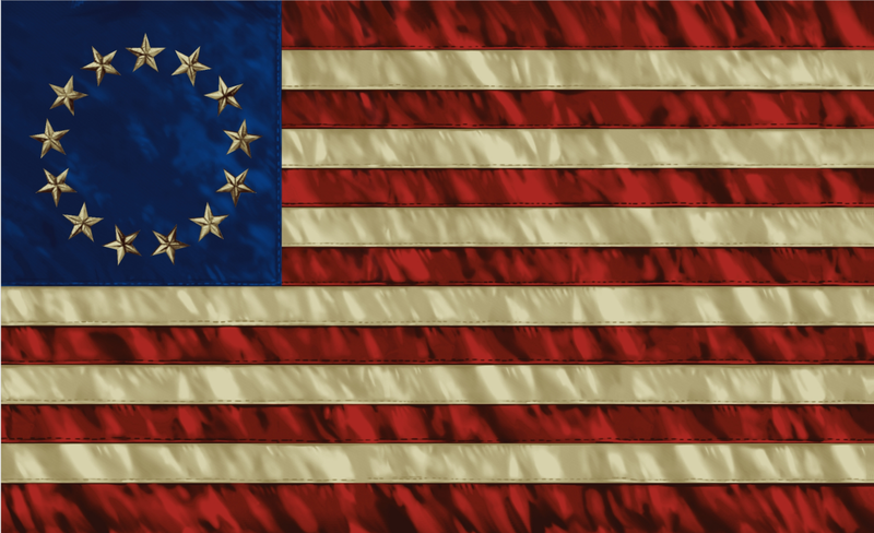 Betsy Ross Tea Stained 3'x5' Flag ROUGH TEX® 68D Nylon