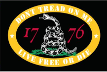 Gadsden 1776 Black 2'x3' Flag ROUGH TEX® 100D