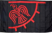 Black Viking Red Raven Banner 2'x3' Flag ROUGH TEX® 100D