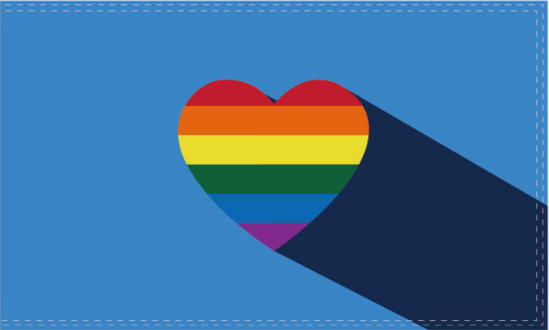 Blue Heart Pride 3'X5' Flag ROUGH TEX® 100D