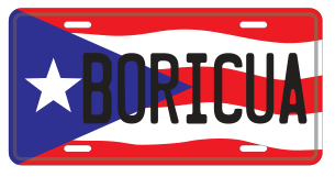 Puerto Rico Boricua Embossed License Plate