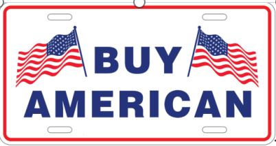 Buy American Embossed License Plate