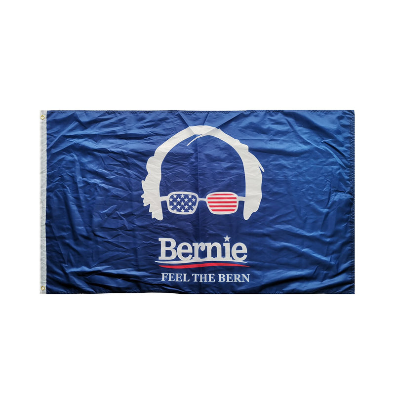 Bernie Sanders Feel The Bern Democratic Party Presidential Banner Blue Single-Sided Flag Banner 3'x5' Rough Tex® 68D Nylon
