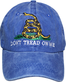 GADSDEN CAP WASHED BLUE 100% COTTON HAT DON'T TREAD ON ME