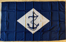UNITED STATES NAVY WHITE DIAMOND AND ANCHOR 1864-1959 100D Rough Tex ® 3'X5' Flag American History