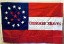 Cherokee Braves 4'X6' Nylon Embroidered Flag