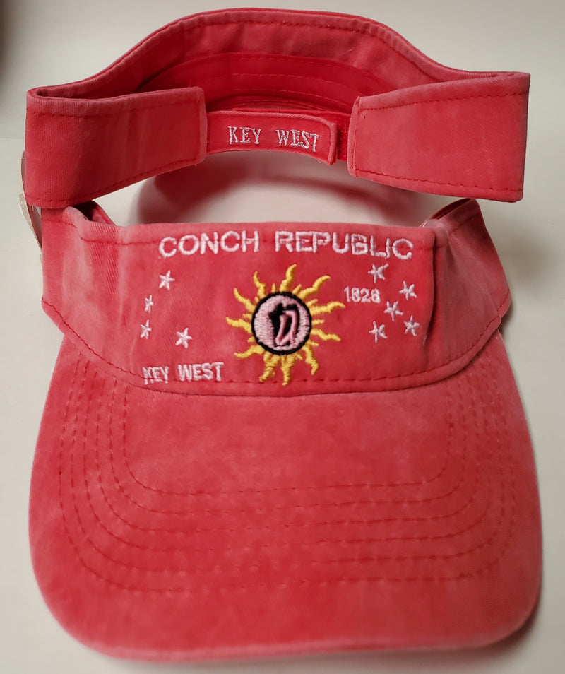 CONCH REPUBLIC RED WASH VISOR