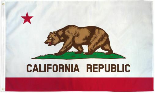 California 12"x18" Double Sided Flag With Grommets ROUGH TEX® 100D