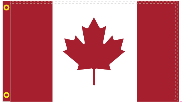 Canada 3'X5' Flag Rough Tex® 100D with Sleeve and Grommets