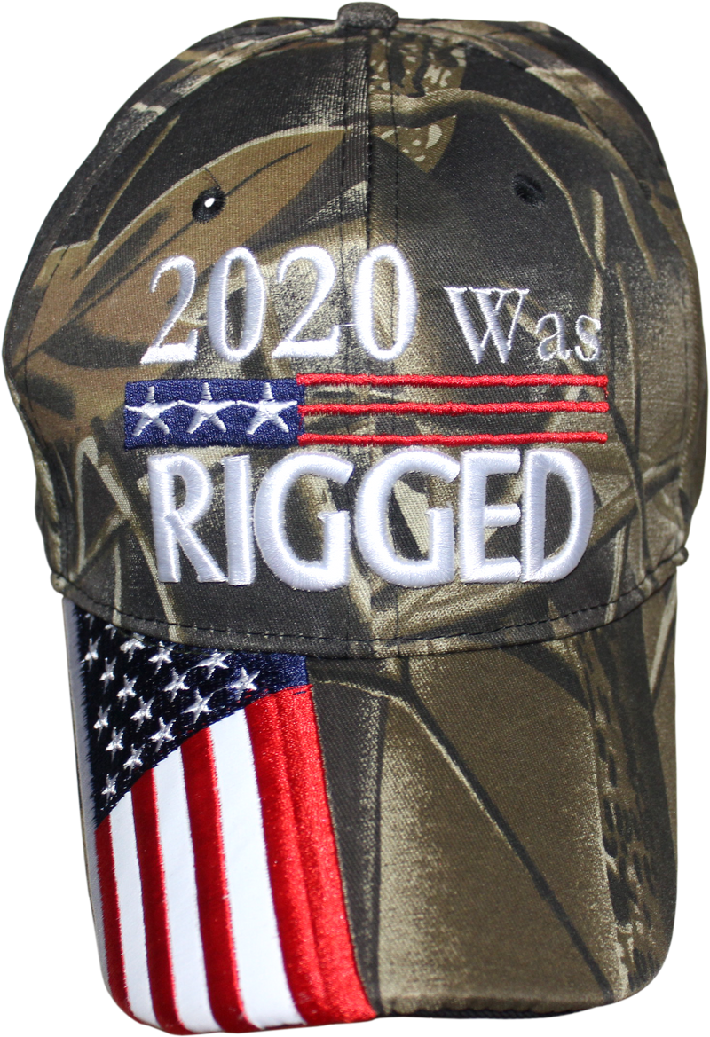 2020 Was Rigged USA Camo Embroidered Cap