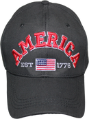 America 1776 Jean Washed Embroidered Cap
