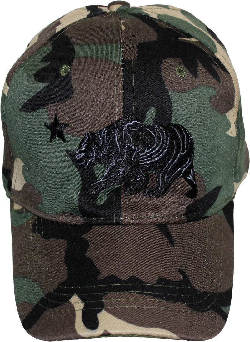 California Black Bear Camo Embroidered Cap