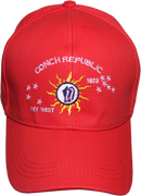 Conch Republic Key West Washed Red Embroidered Cap