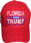 Florida Trump 2024 USA 45 Red Embroidered Cap