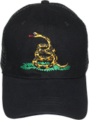 Gadsden Black Mesh Back Embroidered Cap