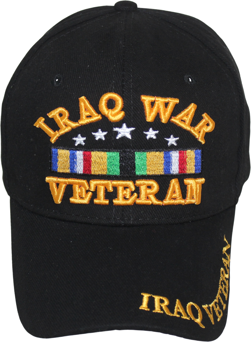 Iraq War Veteran Black Embroidered Cap