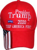 Official President Trump 2020 KAF Keep America First Red Cap W/ Quarter USA Brim