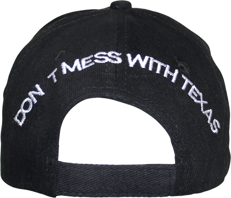 Don't Mess With Texas Black Embroidered Cap