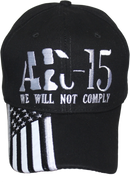 We Will Not Comply AR 15 USA Black Embroidered Cap