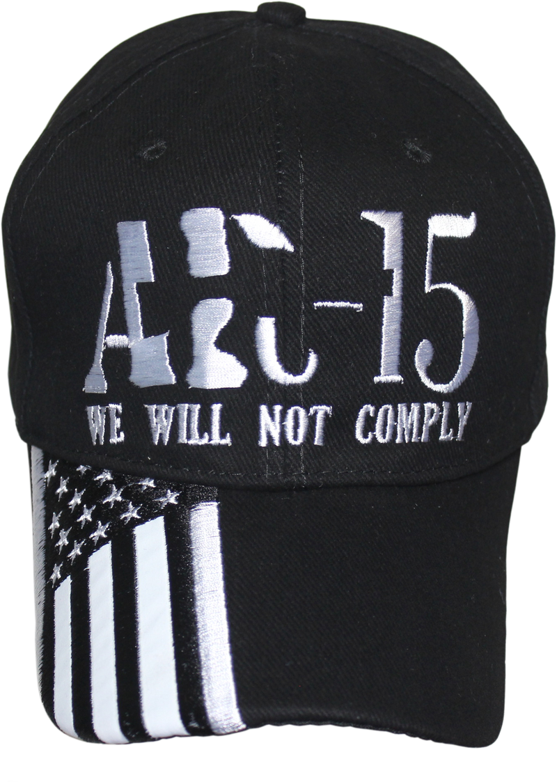 We Will Not Comply AR 15 USA Black Embroidered Cap