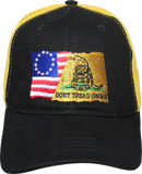 Betsy Ross Gadsden Black & Yellow Mesh back Cap