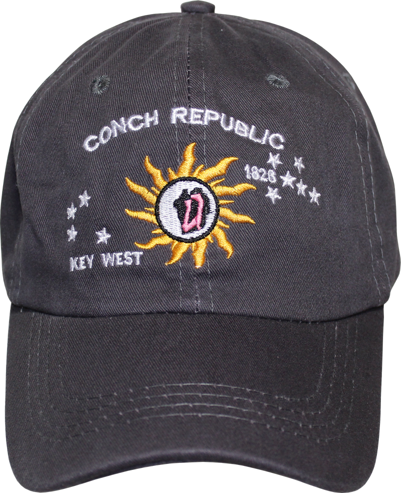 CONCH REP KEY WEST CAP DARK GREY 100% COTTON CONCH REPUBLIC HAT