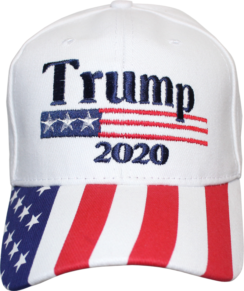 Cap - Trump 2020 USA Flag White