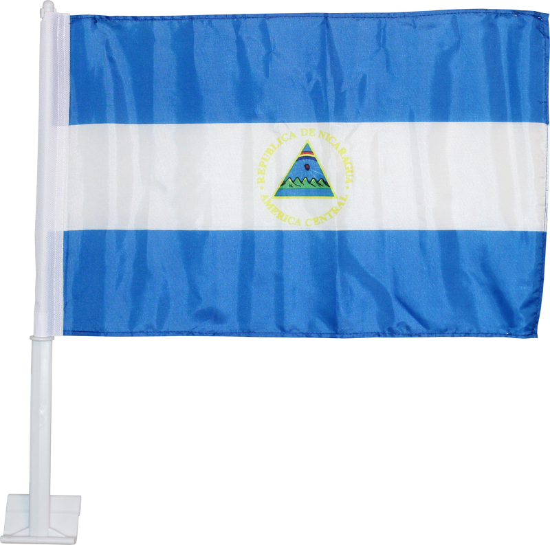 Car Flag - 12x18 Nicaragua