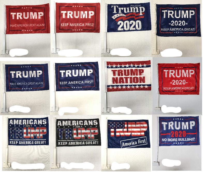 Assorted Trump Design Car Flags Starter Pack 12''X18''